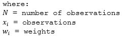 Weighted mean variables